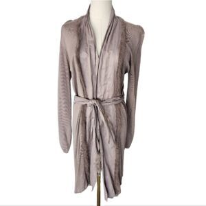 Kapalua long Cardigan with rabbit fur trim - Size 8/10